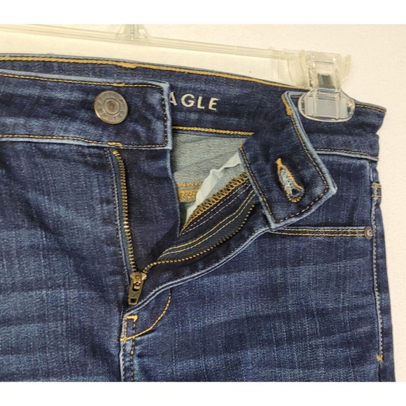 American Eagle Jean Blue Denim Womens Size 4 Skinny Mid Rise Next Level Stretch - Picture 4 of 13
